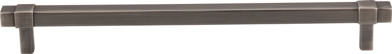 224 mm Center-to-Center Brushed Pewter Square Zane Cabinet Pull