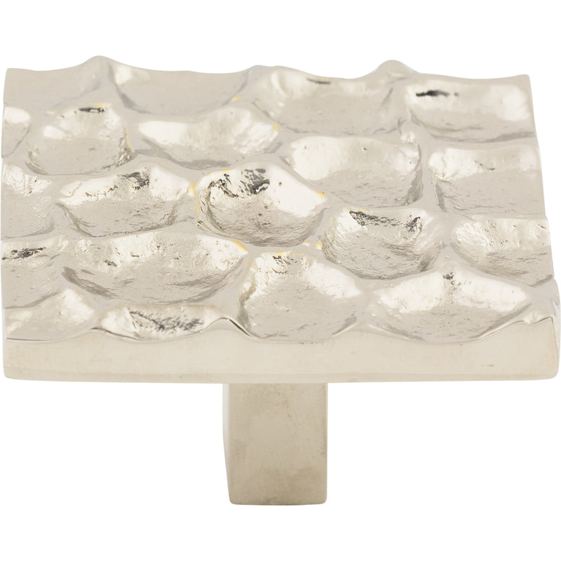 Cobblestone Square Knob 1 15/16 Inch Polished Nickel