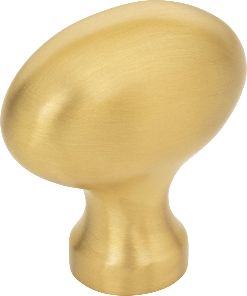 1-9/16" Overall Length Brushed Gold Football Lyon Cabinet Knob