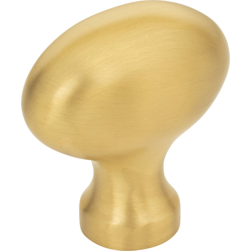 1-9/16" Overall Length Brushed Gold Football Lyon Cabinet Knob
