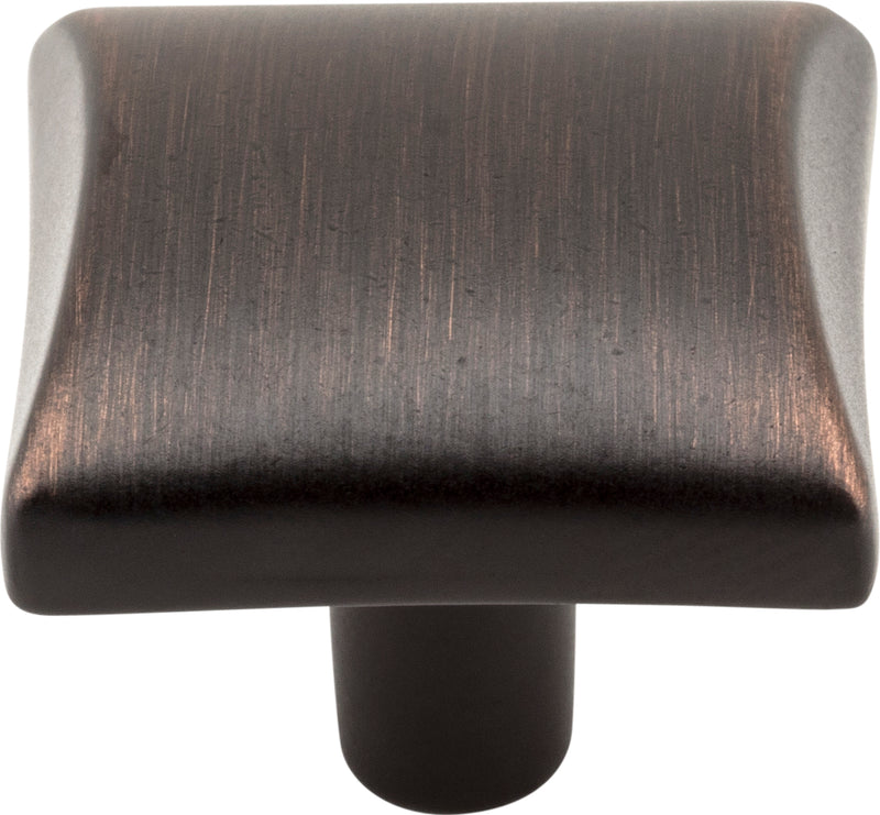 1-1/8" Overall Length Brushed Oil Rubbed Bronze Square Glendale Cabinet Knob