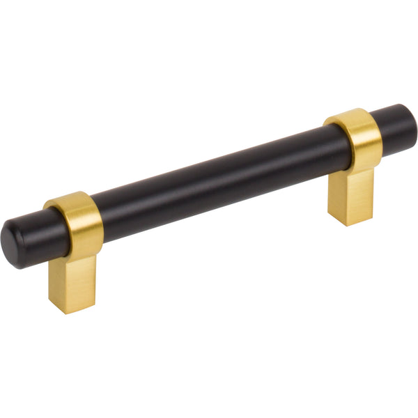 96 mm Center-to-Center Matte Black with Brushed Gold Key Grande Cabinet Bar Pull