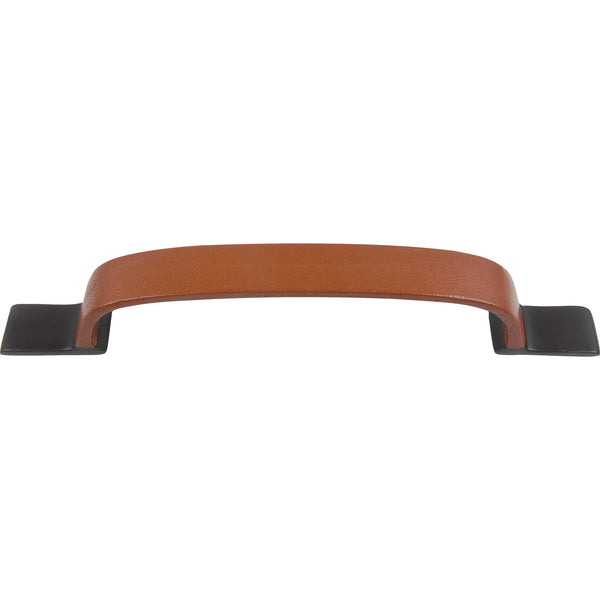 Hamptons Saddle Leather Pull 7 9/16 Inch (c-c) Aged Bronze