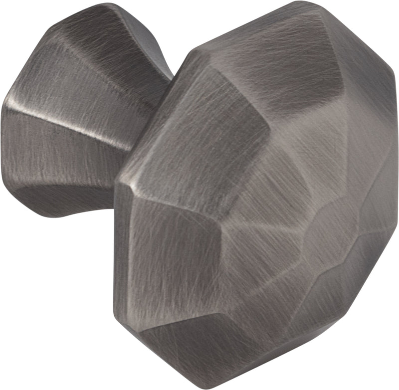 1-1/4" Overall Length Brushed Pewter Octagonal Wheeler Cabinet Knob