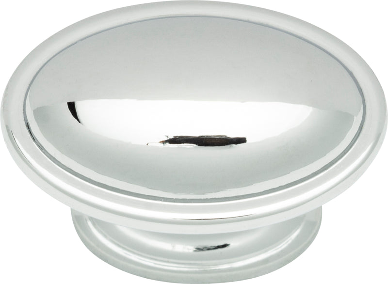 Austen Oval Knob 1 5/16 Inch Polished Chrome