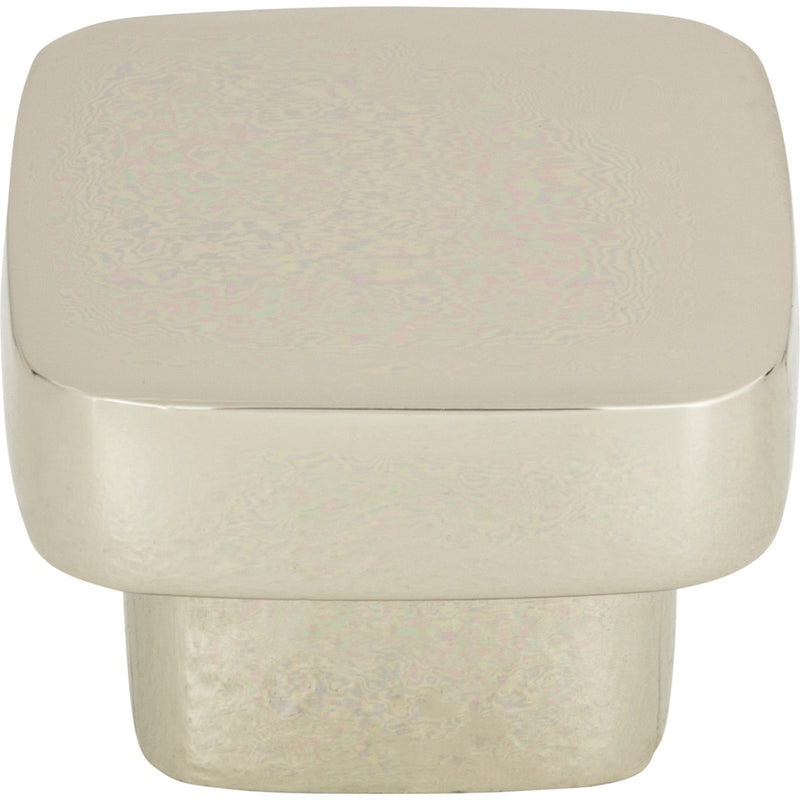 Chunky Square Knob Medium 1 7/16 Inch Polished Nickel