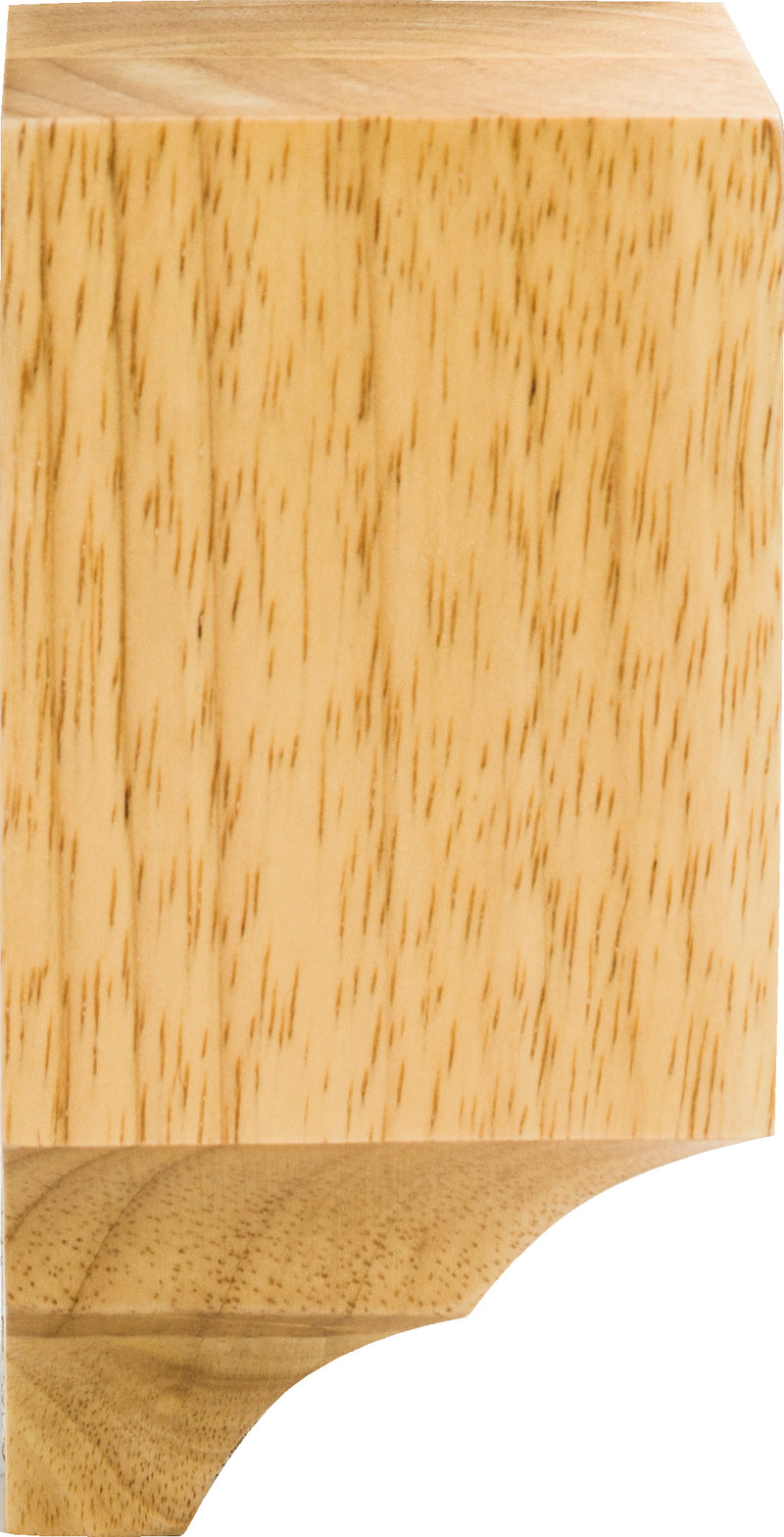 3" W x 3" D x 6-1/4" H Rubberwood Inside Corner Cornice Block