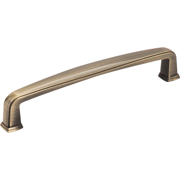 128 mm Center-to-Center Brushed Antique Brass Square Milan 1 Cabinet Pull