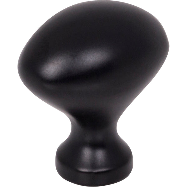 1-1/8" Overall Length Matte Black Oval Merryville Cabinet Knob