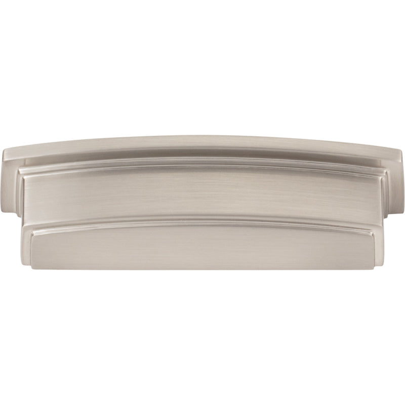 96 mm Center Satin Nickel Square-to-Center Square Renzo Cabinet Cup Pull