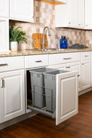 35qt Wire Double Trashcan Pullout with Soft-close Slides