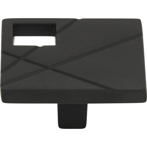 Modernist Left Square Knob 1 1/2 Inch Matte Black