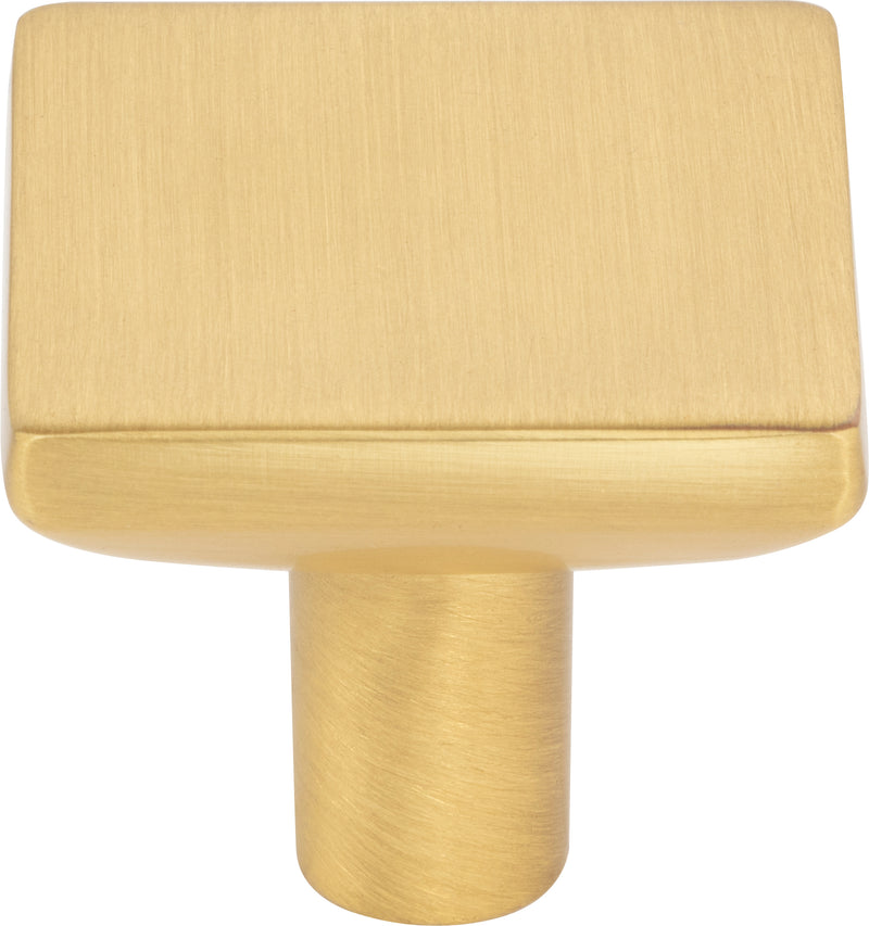 1-1/4" Overall Length Brushed Gold Walker 1 Square Knob