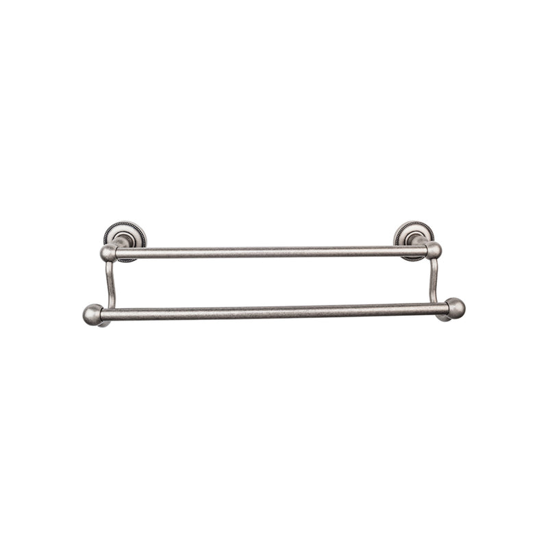 Edwardian Bath Towel Bar 30 In. Double - Beaded Bplate Antique Pewter