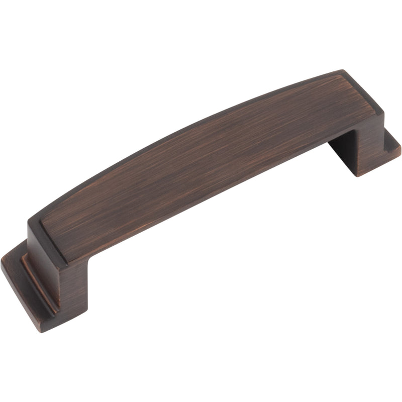 96 mm Center Brushed Oil Rubbed Bronze Square-to-Center Square Renzo Cabinet Cup Pull