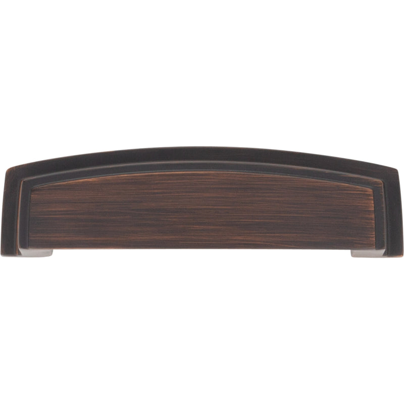 96 mm Center Brushed Oil Rubbed Bronze Square-to-Center Square Renzo Cabinet Cup Pull