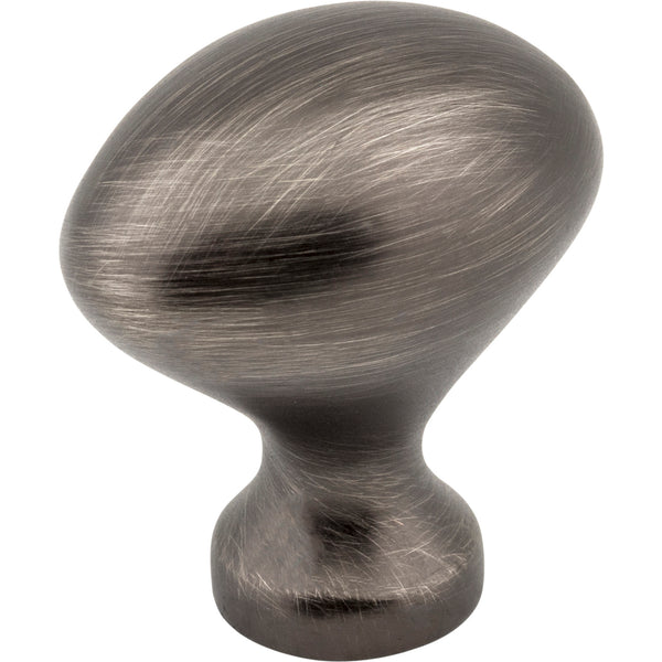 1-1/8" Overall Length Brushed Pewter Oval Merryville Cabinet Knob