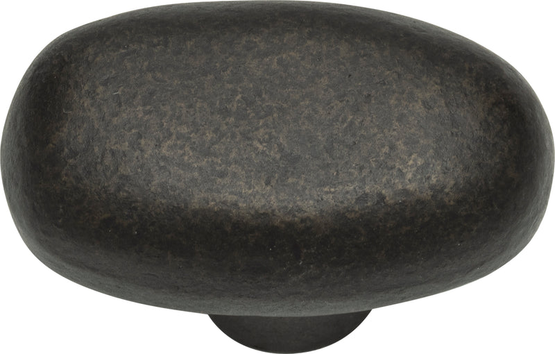 Distressed Oval Knob 1 11/16 Inch Oil Rubbed Bronze