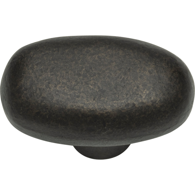 Distressed Oval Knob 1 11/16 Inch Oil Rubbed Bronze