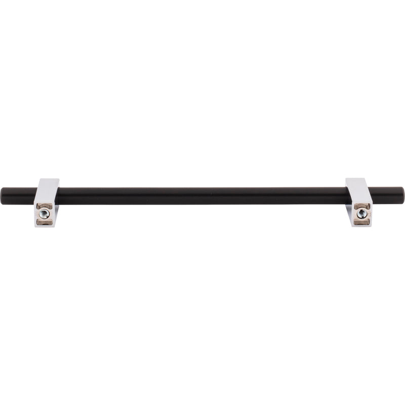 192 mm Center-to-Center Matte Black with Polished Chrome Larkin Cabinet Bar Pull