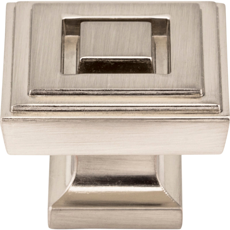 1-1/4" Overall Length Satin Nickel Square Delmar Cabinet Knob