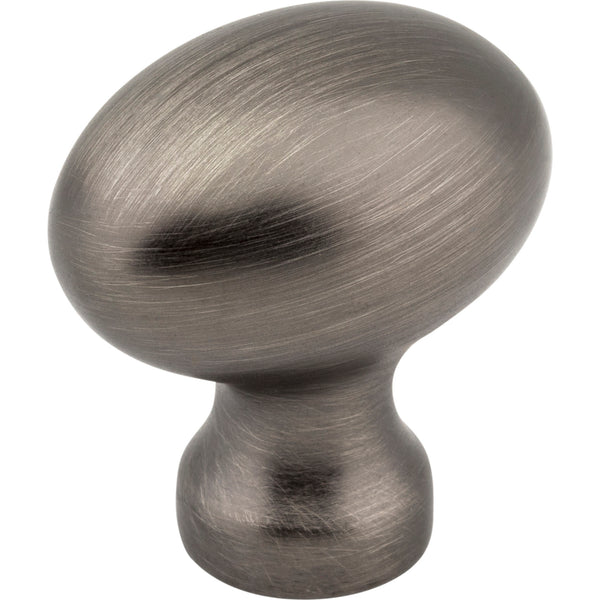 1-3/16" Overall Length Brushed Pewter Football Bordeaux Cabinet Knob