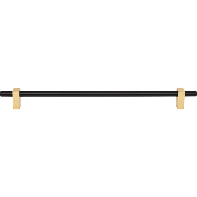 305 mm Center-to-Center Matte Black with Brushed Gold Larkin Cabinet Bar Pull