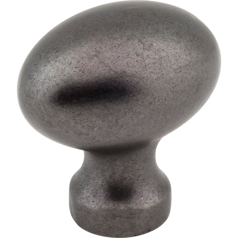 1-3/16" Overall Length Gun Metal Football Bordeaux Cabinet Knob