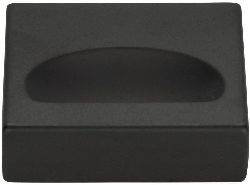 Thin Square Knob 1 1/4 Inch Matte Black