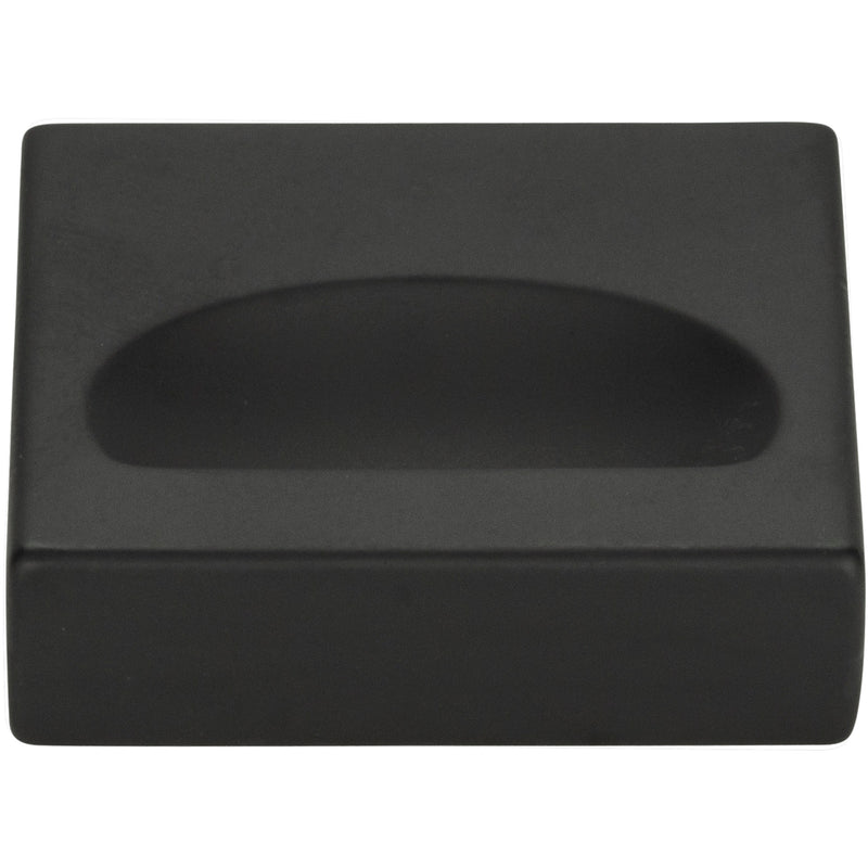 Thin Square Knob 1 1/4 Inch Matte Black