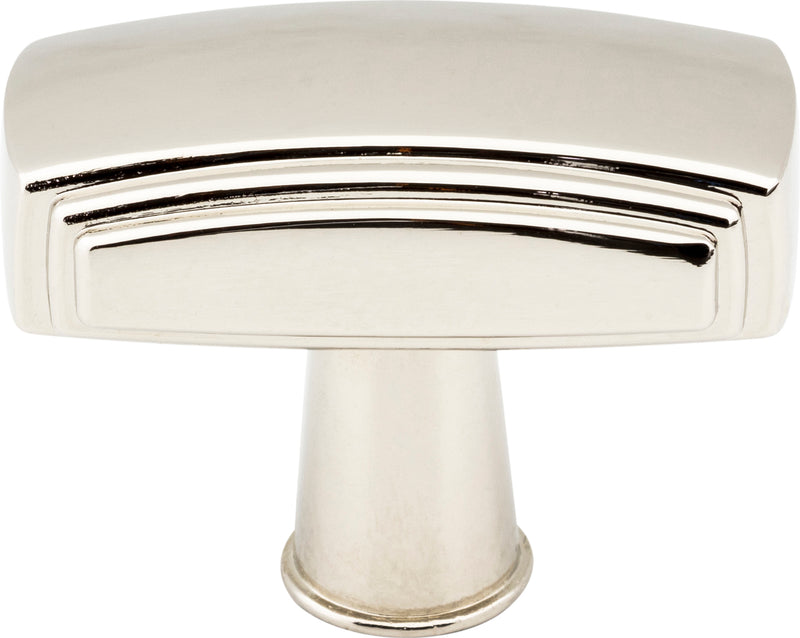 1-9/16" Overall Length Polished Nickel Rectangle Delgado Cabinet Knob