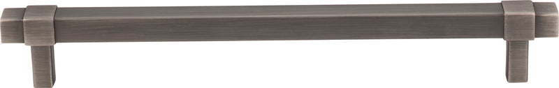 192 mm Center-to-Center Brushed Pewter Square Zane Cabinet Pull