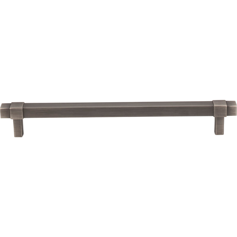 192 mm Center-to-Center Brushed Pewter Square Zane Cabinet Pull