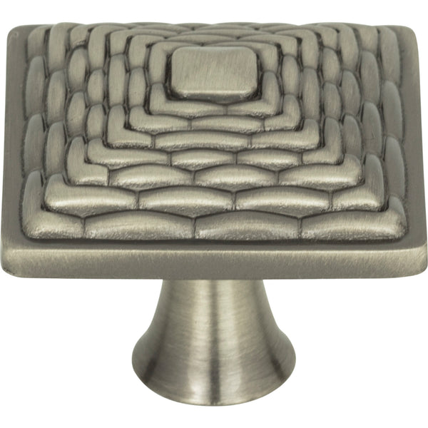 Mandalay Square Knob 1 1/4 Inch Brushed Nickel