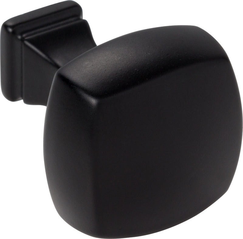 1-1/8" Overall Length Matte Black Square Audrey Cabinet Knob