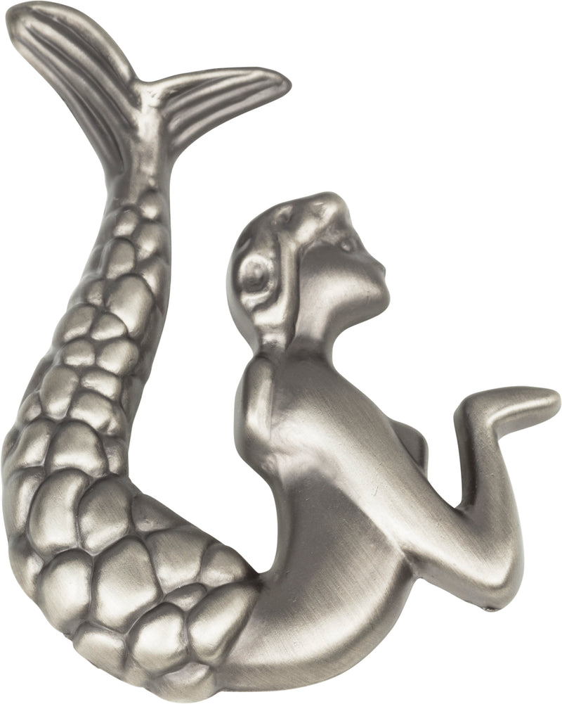 Mermaid Knob Left 2 1/2 Inch Pewter