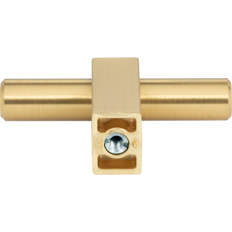 2-3/8" Overall Length Brushed Gold Larkin "T" Knob