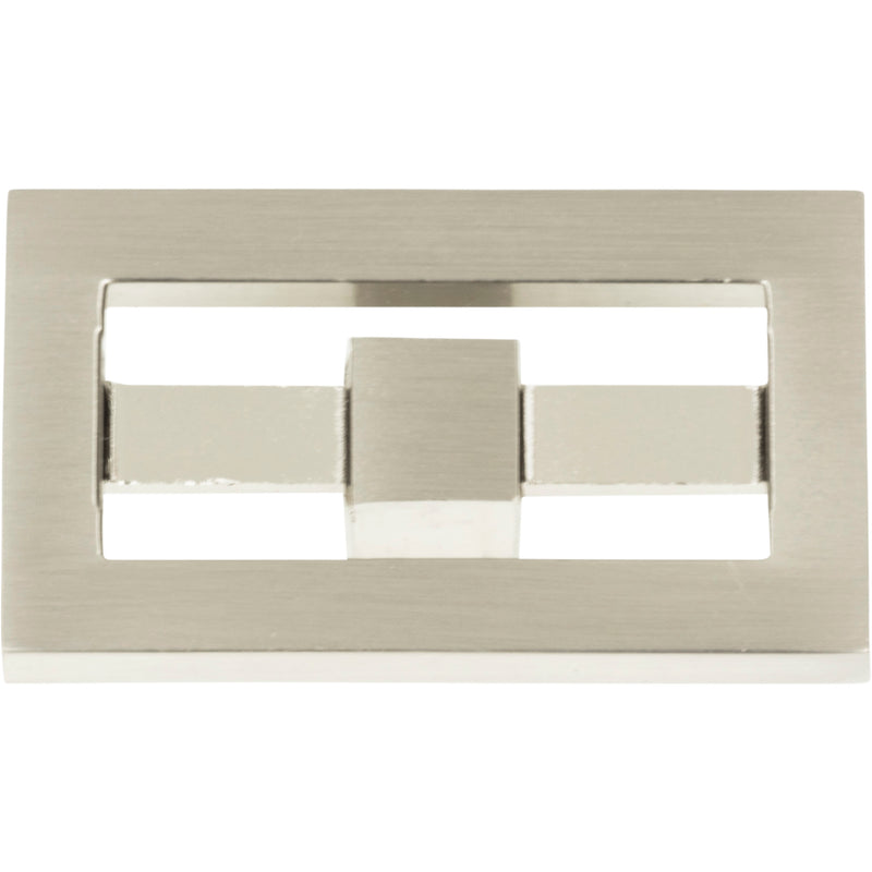 Nobu Rectangle Knob 1 3/4 Inch Brushed Nickel