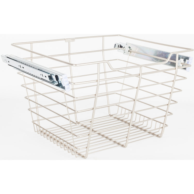 Satin Nickel Closet Pullout Basket with Slides 16"D x 17"W x 11"H