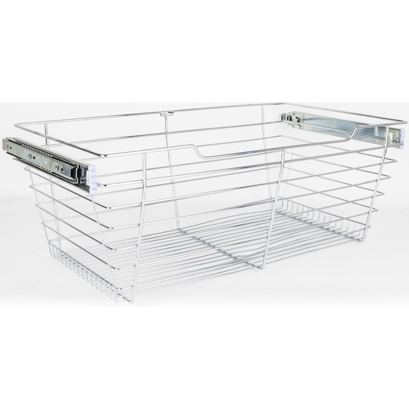 Chrome Closet Pullout Basket with Slides 16"D x 29"W x 11"H