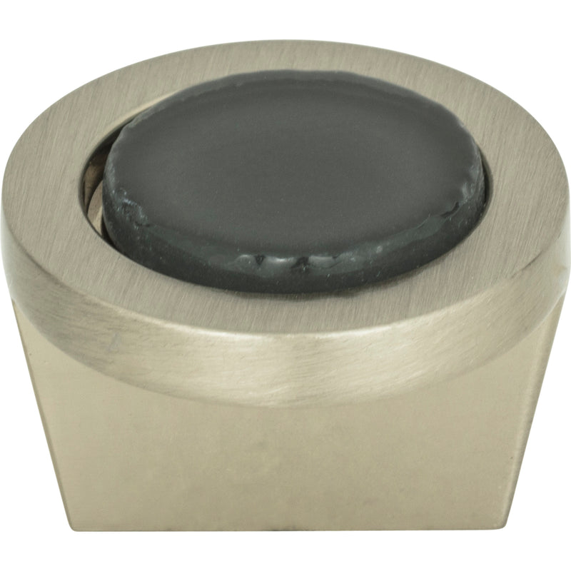 Spa Black Round Knob 1 1/4 Inch Brushed Nickel