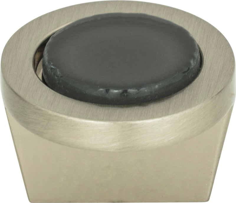 Spa Black Round Knob 1 1/4 Inch Brushed Nickel