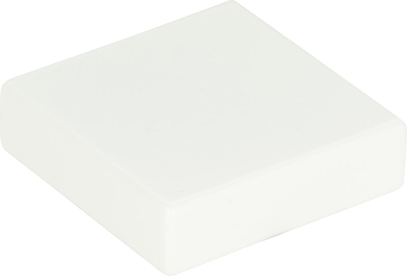 Thin Square Knob 1 1/4 Inch High White Gloss