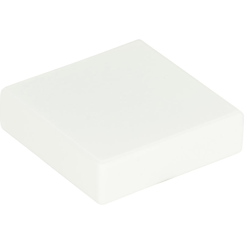 Thin Square Knob 1 1/4 Inch High White Gloss