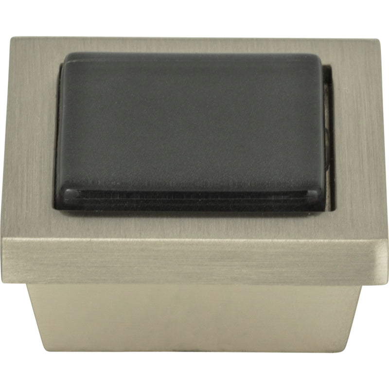 Spa Black Square Knob 1 3/8 Inch Brushed Nickel