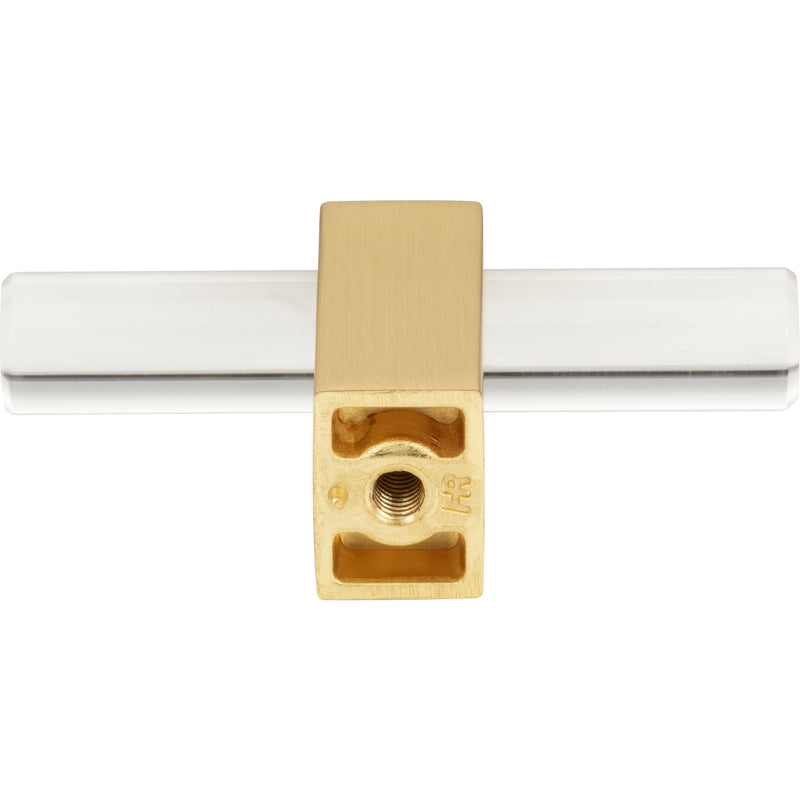 2-3/8" Overall Length Brushed Gold Spencer "T" Knob