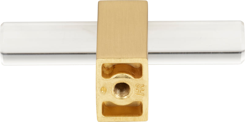 2-3/8" Overall Length Brushed Gold Spencer "T" Knob