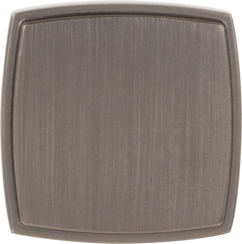 1-1/4" Overall Length Brushed Pewter Square Renzo Cabinet Knob