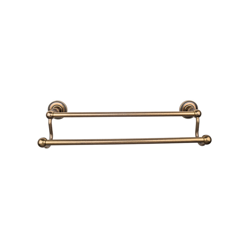 Edwardian Bath Towel Bar 30 In. Double - Beaded Bplate German Bronze