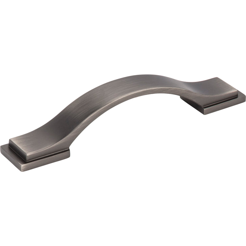 96 mm Center-to-Center Brushed Pewter Strap Mirada Cabinet Pull